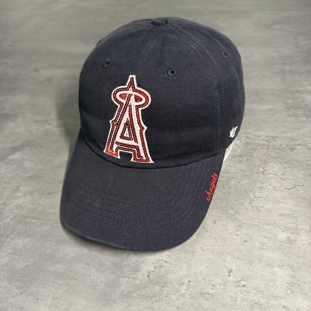 Los Angeles Angels Hat Baseball Dad Cap Navy Sparkle Bling Stud '47 Brand Womens
